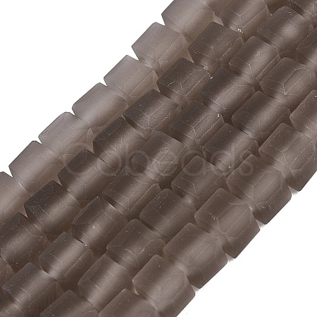 Transparent Frosted Glass Beads Strands GLAA-N072-01A-A18-1