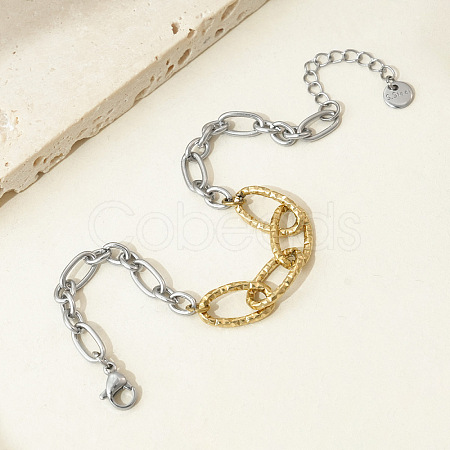 304 Stainless Steel Oval Link Chain Bracelets FS-WGC4BBB-03-1