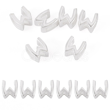 6Pcs 925 Sterling Silver Hollow Initial Beads STER-TA0001-53W-1