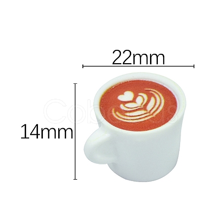 Resin Miniature Coffee Cup Ornaments PW-WG14105-02-1
