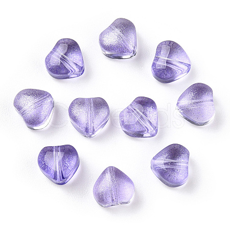Transparent Spray Painted Glass Beads GLAA-R211-02-B01-1