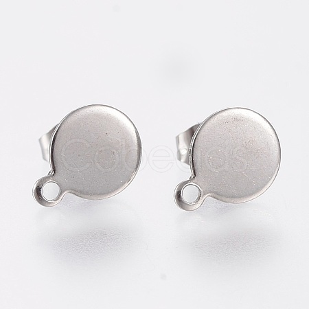 Non-Tarnish 304 Stainless Steel Stud Earring Findings STAS-K184-02-02P-1