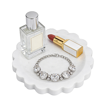 Natural Marble Jewely Display Trays for Necklaces Bracelets Earrings Rings AJEW-WH0880-75A-1