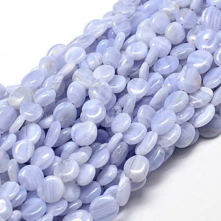Natural Blue Lace Agate Gemstone Nuggets Bead Strands X-G-J336-22-1