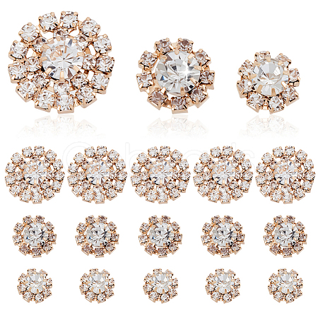 40Pcs 3 Styles Zinc Alloy Crystal Rhinestone Cabochons FIND-GA0007-04KCG-1