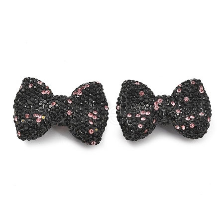 Bowknot Shape Polymer Clay Rhinestone Beads CLAY-NH0001-05D-1