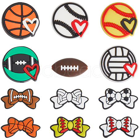 DIY Sports Ball Silicone & PVC Plastic Beads Findings Kits DIY-SC0028-22-1