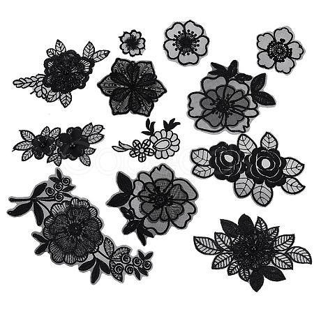 24Pcs 12 Styles Computerized Embroidery Polyester Ornament Accesories DIY-GA0007-55A-1