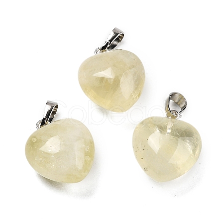 Natural Lemon Quartz Pendants G-J386-H18-P-1