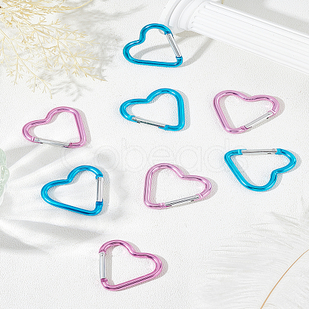 8Pcs 2 Colors Aluminum Alloy Rock Climbing Carabiners FIND-LP0008-16-1