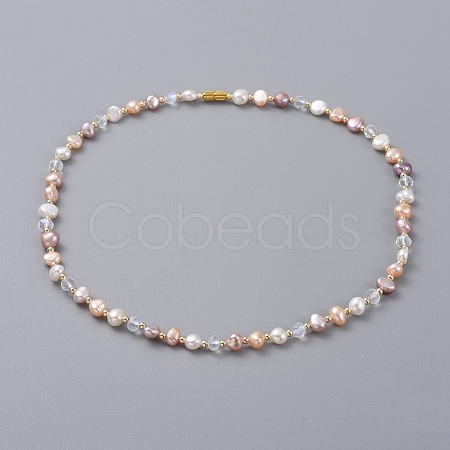 Cultured Freshwater Pearl Beaded Necklaces NJEW-JN02664-1