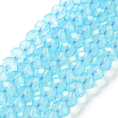 Baking Paint Transparent Glass Beads Strands DGLA-A034-J8MM-D08-1