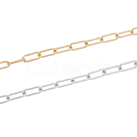 2Pcs 2 Style 304 Stainless Steel Handmade Chains CHS-GA0001-02-1