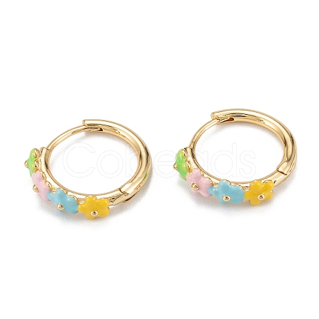 Brass Enamel Clip-on Earrings LS-EJEW-D274-06G-1