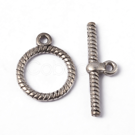 Tibetan Style Alloy Toggle Clasps X-LF1543Y-1