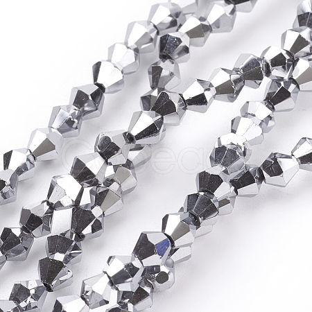 Electroplate Glass Beads Strands X-EGLA-S057-4-1