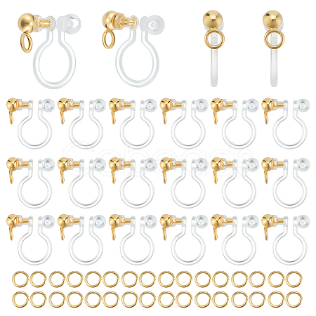 30Pcs 304 Stainless Steel Clip-on Earring Findings STAS-UN0051-65-1