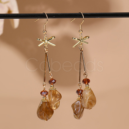 Alloy & Resin Dangle Earrings WG4B331-01-1