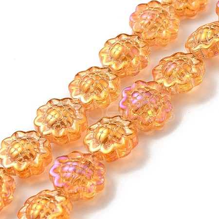 Transparent Electroplate Glass Beads Strands GLAA-G098-04H-1
