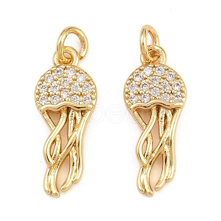 Brass Micro Pave Clear Cubic Zirconia Pendants KK-Q085-03C-G01-1