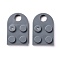 Resin Pendants, Building Blocks Charms, Half Oval, Gray, 23.5x15.5x5mm, Hole: 5mm