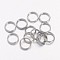 Iron Split Rings, Double Loops Jump Rings, Cadmium Free & Lead Free, Platinum, 7x1.4mm, about 6.3mm inner diameter, about 600pcs/50g