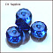 K9 Glass, Imitation Austrian Crystal Beads, Grade AAA, Faceted, Flat Round, Blue, 8x3.5mm, Hole: 0.9~1mm