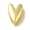 Rack Plating Brass Beads, Cadmium Free & Lead Free, Long-Lasting Plated, Heart, Real 18K Gold Plated, 15x10x7mm, Hole: 12.5x3mm