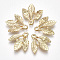 Alloy Pendants, Leaf, Light Gold, 21x19x3mm, Hole: 2mm