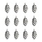 Tibetan Style Alloy Pendants, Leaf, Cadmium Free & Nickel Free & Lead Free, Antique Silver, 16x8x1mm, Hole: 2mm.