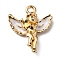 Alloy Enamel Pendants, Angel, White, 18.5x16x4mm, Hole: 1.8mm