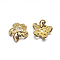 Real 18K Gold Plated 5-Petal Sterling Silver Bead Caps, Flower, Golden, 6.5x2.5mm, Hole: 1mm, about 117pcs/20g