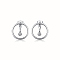 Anti-Tarnish Ring Rhodium Plated 925 Sterling Silver Stud Earrings, with Cubic Zirconia, Platinum, No Size