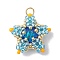 TOHO Seed Beads Pendants, Beaded Star Pendants, Light Sky Blue, 18x19.5x6.5mm, Hole: 2.5mm