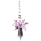 Glass Angel Pendant Decorations, Hanging Suncatchers, for Home Decoration, Plum, 180~200mm