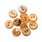 Freshwater Shell Buttons, 2-Hole, Flat Round, Orange, 9x1~2mm, Hole: 1.5mm