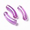 UV Plating Transparent Rainbow Iridescent Acrylic Beads, Curved Tube, Medium Orchid, 32~33x10x8mm, Hole: 1.6mm