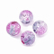 Acrylic Beads, Transparent Crackle Style, Two Tone Style, Round, Orchid, 8mm, Hole: 2mm, about 1840pcs/500g