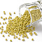 (Repacking Service Available) Glass Seed Beads, Opaque Colors Lustered, Round, Yellow, 6/0, 4mm, Hole: 1mm, about 12g/bag