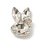 Alloy Cabochons, with Glass Rhinestone, Ligh Gold, Rabbit, Clear, 27x19x10mm