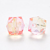 Two Tone Transparent Spray Painted Acrylic Beads ACRP-T005-26O-2