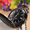 Openable Flat Round Alloy Pendant Pocket Watches WACH-D046-3
