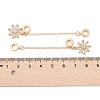 Rack Plating Flower Brass Clear Cubic Zirconia European Safety Chains KK-F879-18G-3