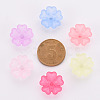 Transparent Frosted Acrylic Bead Caps X-MACR-S371-04A-3