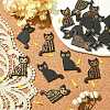 20Pcs 2 Styles Halloween Carved Wood Pendants WOOD-CJ0001-73-5