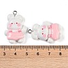 Rabbit Resin Pendants RESI-U004-02B-3