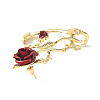 Alloy Rose Flower Stud Earrings EJEW-C058-01LG-4