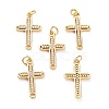 Brass Micro Pave Clear Cubic Zirconia Pendants LS-ZIRC-L100-111G-1