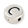 925 Sterling Silver Flat Round with Letter Beads LS-STER-G044-01AS-C-2