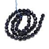 Synthetic Blue Goldstone Beads Strands G-S149-11-8mm-2